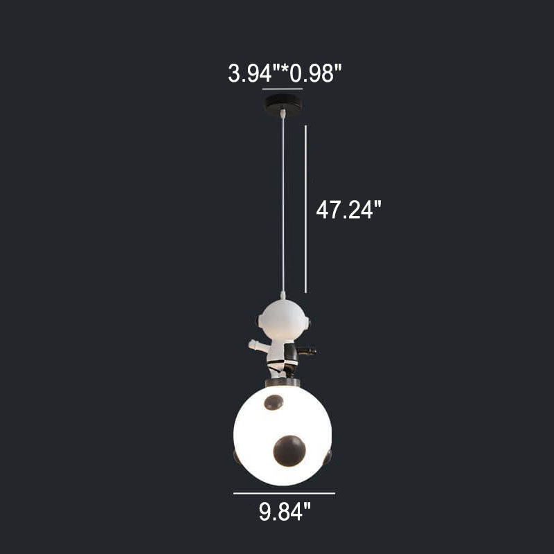 Lumendat Nordic Cartoon Resin Rocket Snowman 1-Light Kids Pendant Light Lumendat
