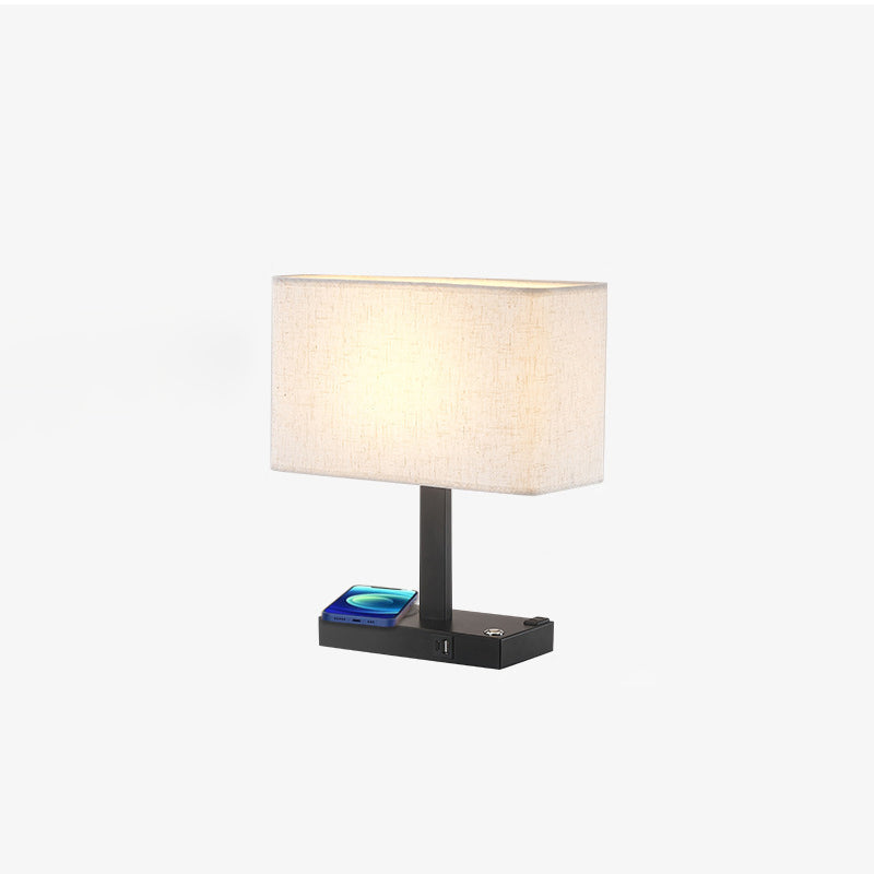 Modern Minimalist Rectangular Cloth Iron 1-Light Table Lamp For Living Room Lumendat