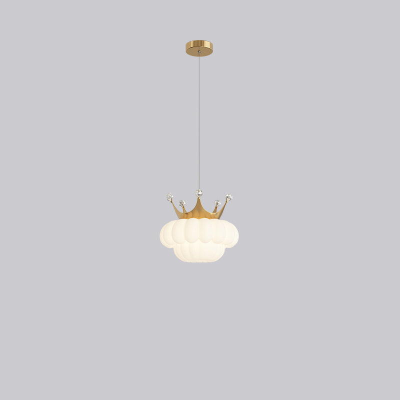 Lumendat Contemporary Creative Kids Cloud Crown Iron PE Crystal LED Pendant Light For Bedroom Lumendat