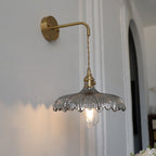 Modern Art Deco Iron Flower Glass Shade 1-Light Wall Sconce Lamp For Bedroom Lumendat