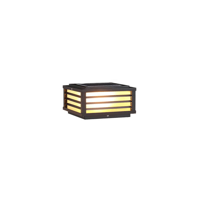 Modern Minimalist Waterproof Solar Square Aluminum PC LED Post Landscape Lighting for Garden Lumendat