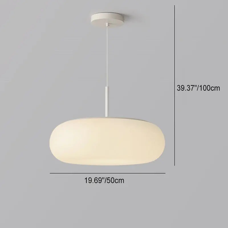 Modern Minimalist Oval Iron Pe LED Pendant Light for Living Room BulbSquare