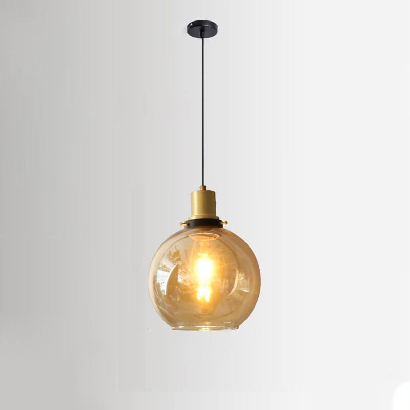 Vintage Minimalist Semi-circular Cone Cup Iron Glass 1-light Pendant Light BulbSquare