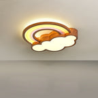 Lumendat Contemporary Creative Woodgrain Cartoon Animal Bee Aircraft Acrylic LED Kids Flush Mount Ceiling Light For Living Room Lumendat