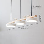 Nordic Creative Bird & Wood Round Island Light LED Chandelier – 6 Colors Lumendat