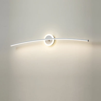 Modern Minimalist Curved Line LED Mirror Front Light Wall Sconce Lamp