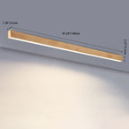 Modern Minimalist Wood Grain Aluminum Strips LED Flush Mount Ceiling Light BulbSquare