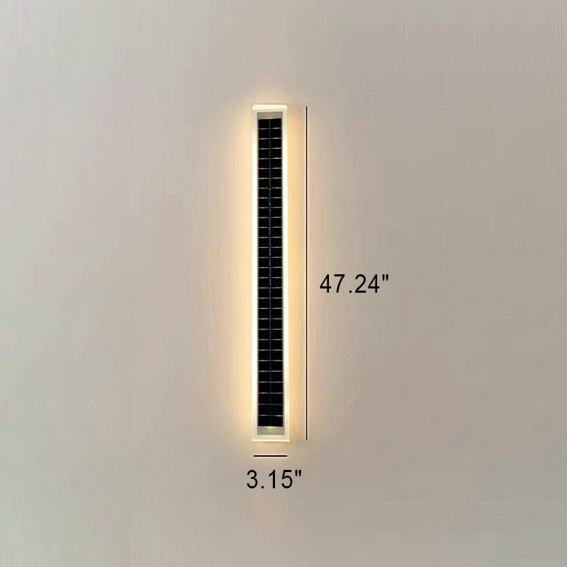 Minimalist Outdoor Solar Rectangular Strip Waterproof Patio LED Wall Sconce Lamp Lumendat