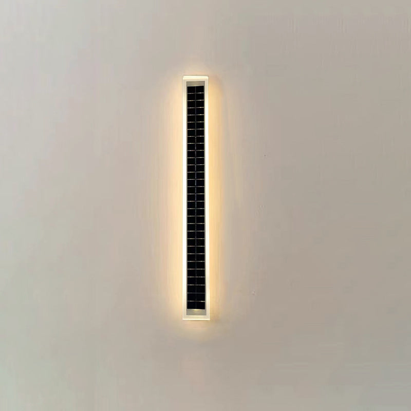 Minimalist Outdoor Solar Rectangular Strip Waterproof Patio LED Wall Sconce Lamp Lumendat