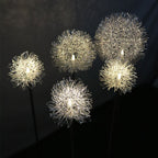 Solar Dandelion Aluminum Wire Globe Light LED Outdoor Waterproof Luminous Garden Insert Ground Landscape Light Lumendat