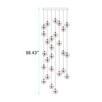 Modern Luxury Staircase Crystal Orb Ball Shade LED Loft Chandelier Lumendat