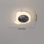 Lumendat Modern Art Deco Kids Iron PE Astronaut Round LED Flush Mount Ceiling Light For Bedroom Lumendat