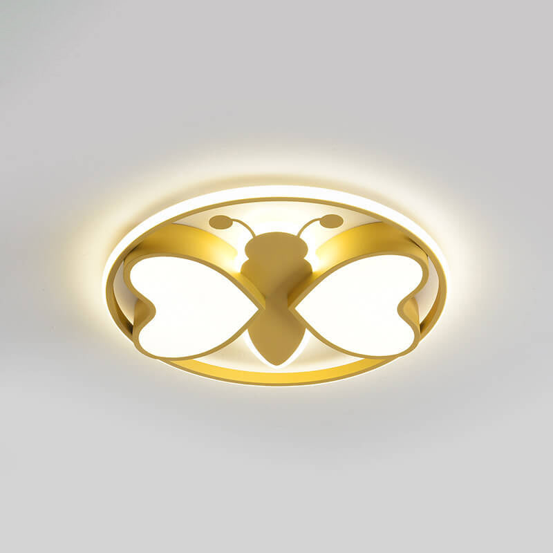 Lumendat Creative Cartoon Butterfly Round LED Flush Mount Ceiling Light Lumendat