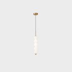 Nordic Creative Brass Spherical Glass Long Strip LED Pendant Light BulbSquare