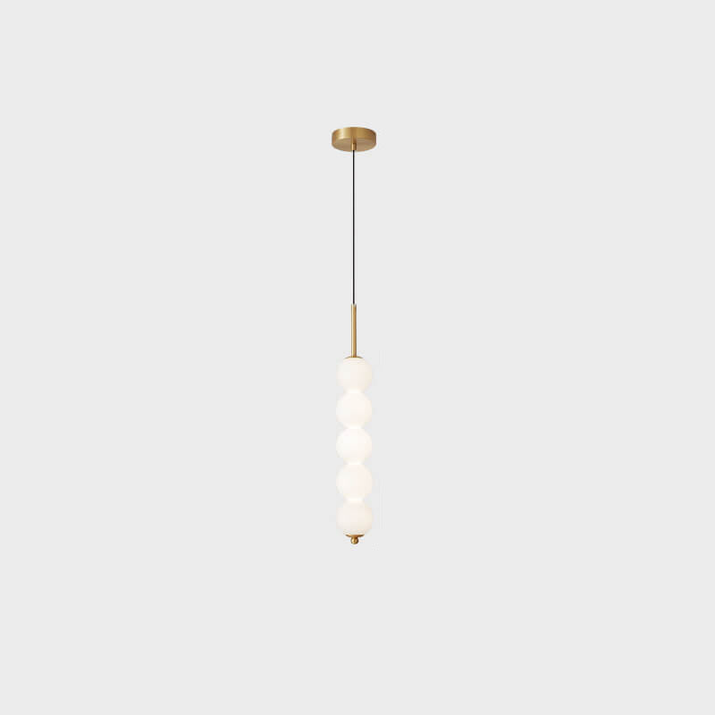 Nordic Creative Brass Spherical Glass Long Strip LED Pendant Light BulbSquare