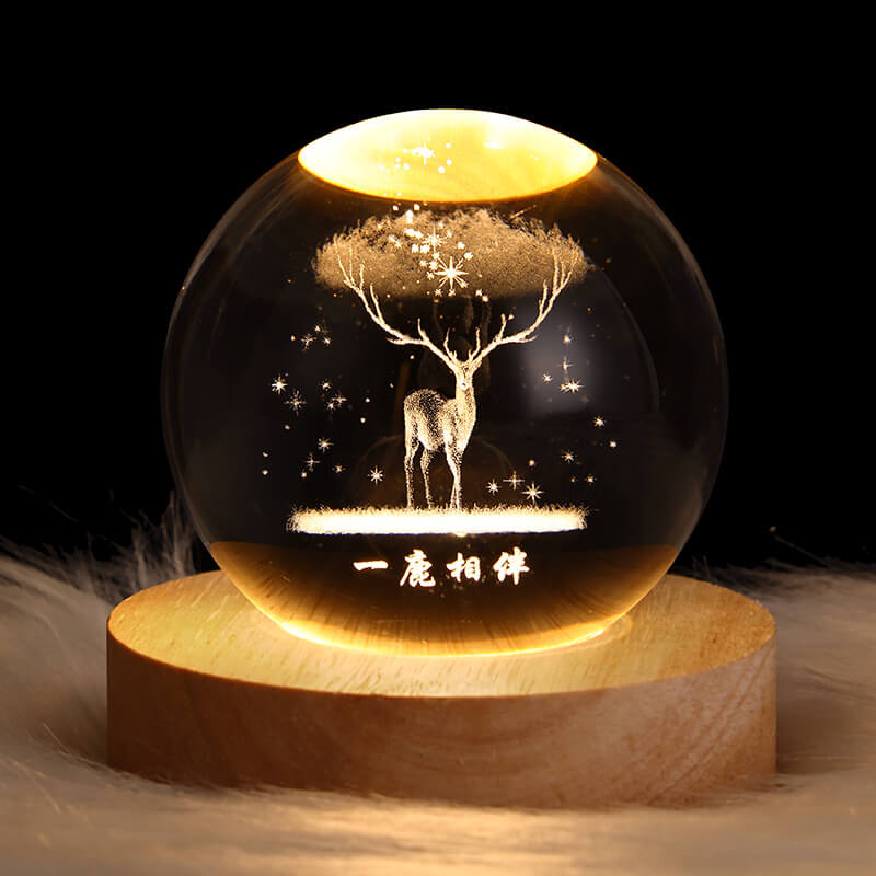 Contemporary Creative Star System Crystal Ball USB LED Night Light Table Lamp For Bedroom Lumendat