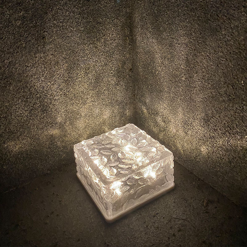 Modern Simplicity Solar ABS Plastic Ice Brick LED Outdoor Landscape Light For Outdoor Patio Lumendat