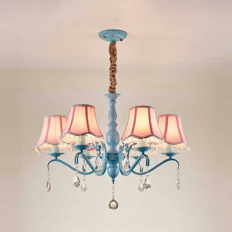 Modern Creative Cone Iron Crystal Fabric 5/6/8 Light Chandelier Lumendat