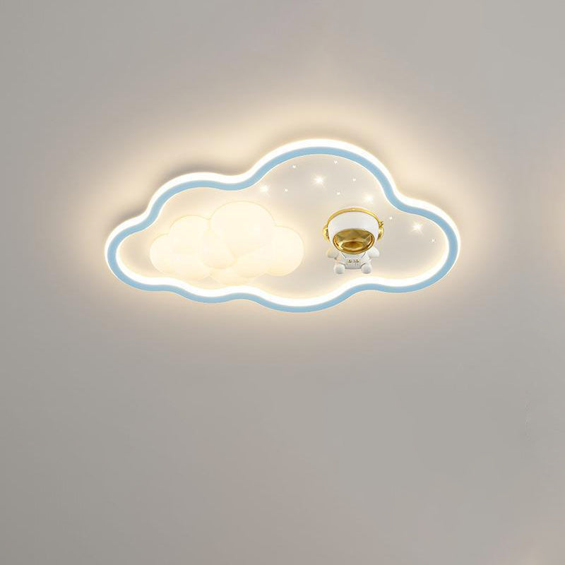 Lumendat Modern Art Deco Kids Iron PE Cloud Rainbow Semicircular Astronaut LED Flush Mount Ceiling Light For Bedroom Lumendat