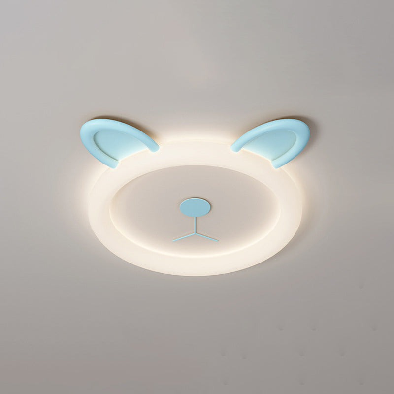 Lumendat Contemporary Creative Cartoon Panda PE Resin LED Kids Flush Mount Ceiling Light For Bedroom Lumendat