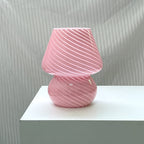 Modern Minimalist Striped Mushroom Glass 1-Light Table Lamp Lumendat