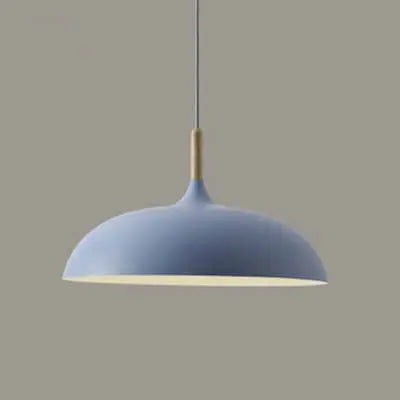 Modern Metal Wooden Top 1-light Dome Pendant Light Lumendat