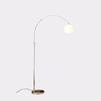 Contemporary Scandinavian Glass Round Shade Fishing Rod Iron 1-Light Standing Floor Lamp For Living Room Lumendat