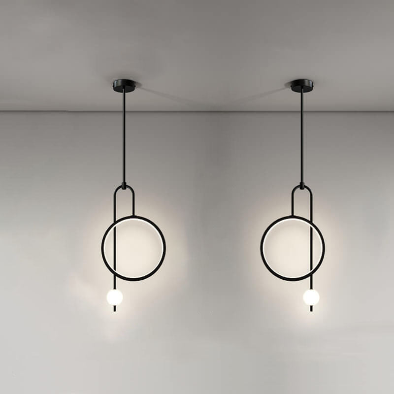 European Minimalist Light Luxury Circular Metal Acrylic LED Chandelier
