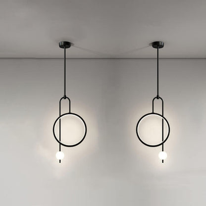 European Minimalist Light Luxury Circular Metal Acrylic LED Chandelier