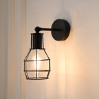 Traditional Vintage Cage Iron 1-Light Wall Sconce Lamp For Living Room Lumendat