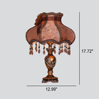 European Luxury Fabric Lace Resin 1-Light Table Lamp Lumendat