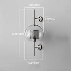 Contemporary Industrial Iron Finish Frame Spherical Glass Shade 1-Light Wall Sconce Lamp For Bedroom Lumendat