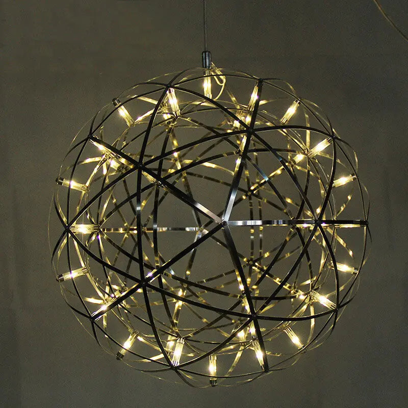 Contemporary Creative Globe Iron 12 Light LED Firework Pendant Light for Living Room Lumendat