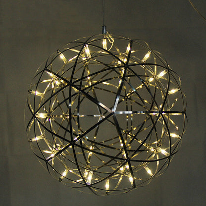 Contemporary Creative Globe Iron 12 Light LED Firework Pendant Light For Living Room
