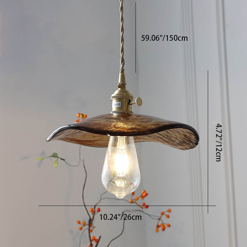 Modern Eclectic Amber Brass Glass Geometric Jar 1-light Pendant Light for Living Room BulbSquare