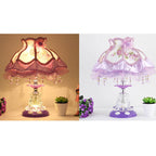 European Style Wedding Fabric Glass 1-Light Table Lamp Lumendat