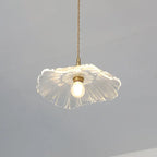 Modern Art Deco Sunflower Copper Glass 1-light Pendant Light for Living Room Lumendat