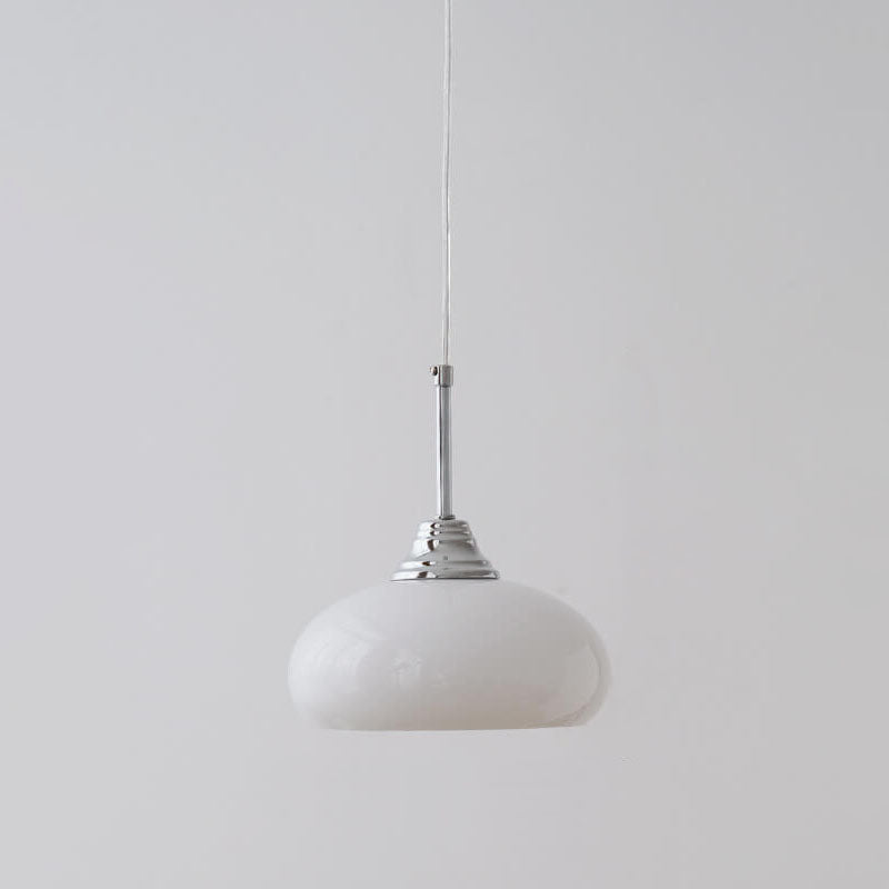 Contemporary Nordic Round Dome Iron Glass 1-Light Pendant Light For Living Room Lumendat