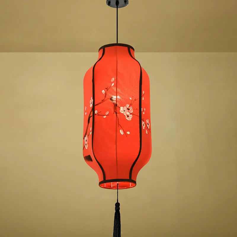 Oriental Antique Handmade Oval Lantern Fabric 1-light Pendant Light Lumendat