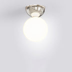Contemporary Scandinavian Iron Spherical Glass Shade 1-Light Semi-Flush Mount Ceiling Light For Hallway Lumendat