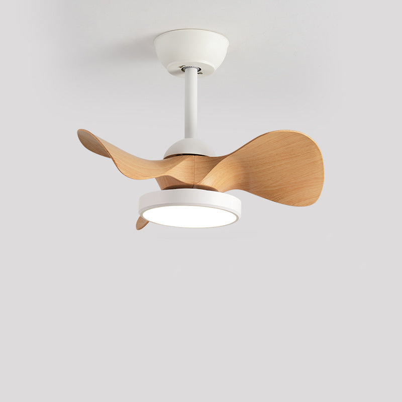 Contemporary Retro Round Acrylic ABS LED Downrods Ceiling Fan Light For Bedroom Lumendat