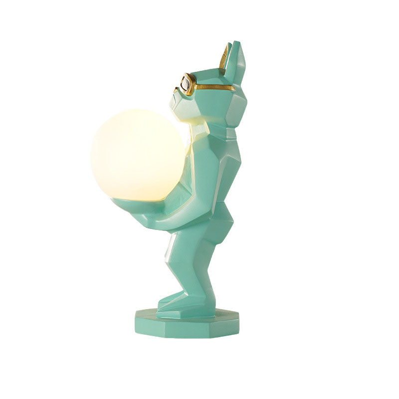 Lumendat Contemporary Creative Resin Unicorn Glass Shade 1-Light Kids Table Lamp For Bedroom Lumendat