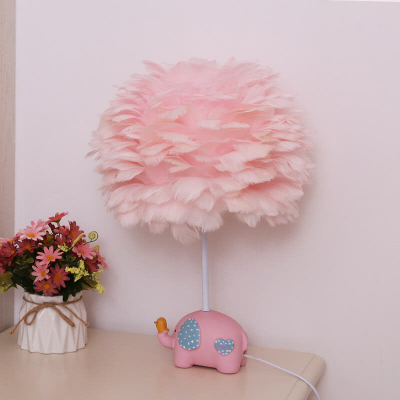 Lumendat Modern Creative Unicorn Feather Children 1-Light Table Lamp Lumendat