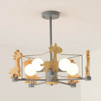 Lumendat Scandinavian Modern Children's Giraffe Diamond Pentagram Iron 5-Light Island Chandelier Lumendat