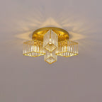 Modern Luxury Diamond Shaped Iron Crystal 3/4/5/6 Light Semi-Flush Mount Ceiling Light Lumendat