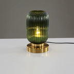 Nordic Striped Glass Oval Design 1-Light Table Lamp Lumendat