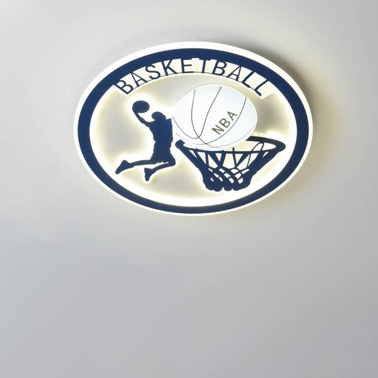 Lumendat Creative Simplicity NBA Basketball Acrylic LED Kids Flush Mount Ceiling Light Lumendat