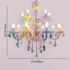 Modern Children's Princess Macaroon Candelabra Crystal Glass 5/6/8/10/12/15 Light Chandelier Lumendat