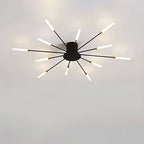 Modern Minimalist Round Radiant Iron Acrylic LED Semi-flush Mount Ceiling Light for Living Room