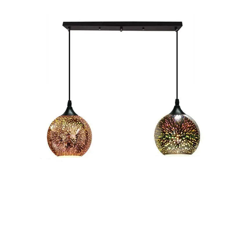 Modern Creative 3d Colorful Fireworks Glass Dome 2/3 Light Island Light Chandelier Lumendat